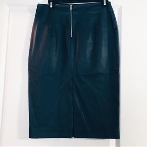 Zara Basic Blue Leather Skirt